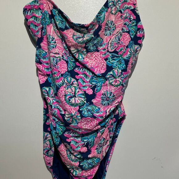 Lilly Pulitzer Women's Multicolor Leola Oyster Bay One Piece Swimsuit Size 12 - Picture 5 of 12